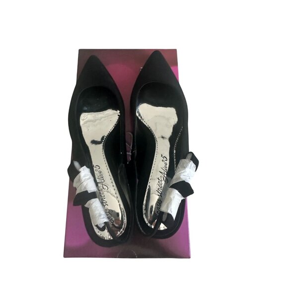 EASY STREET Black Lamy Fabric Slingback Bow Kitten Heels Size 8 NEW NIB - Picture 5 of 9